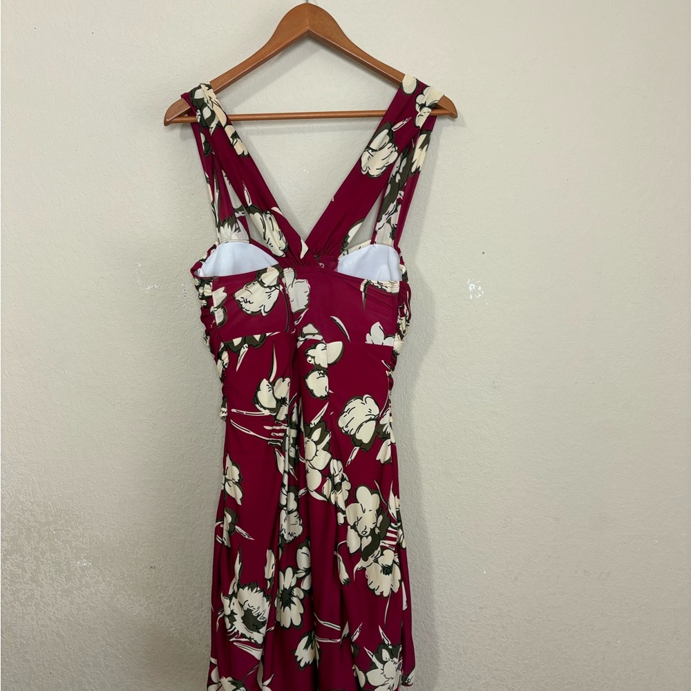 Boutique Floral Red & Cream Fit-and-Flare Swimsuit with Built in Shorts Size XL - Picture 10 of 15